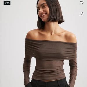 Nakd off shoulder mesh top